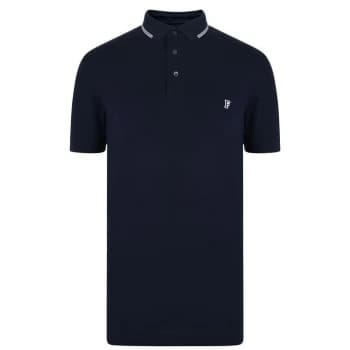 French Connection Logo Tipping Polo Shirt - Blue