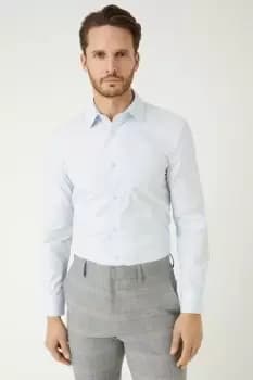 Blue Skinny Fit Long Sleeve Easy Iron Shirt