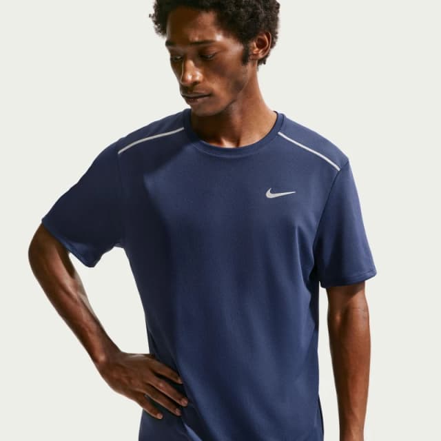 Nike DriFit Miler Running Top Mens Midnight Navy male S