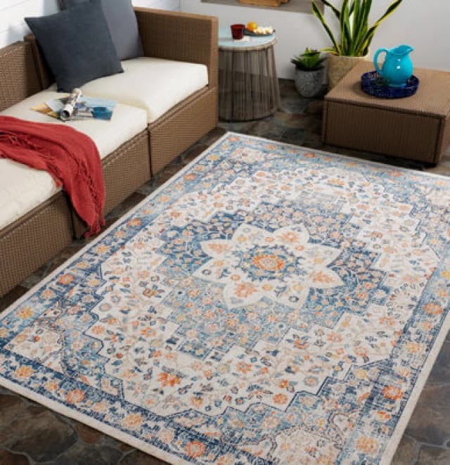 Livabliss In- & Outdoor Oriental Boho Selma Area Rug in Navy Size: 160cm x 215cm Navy Unisex 160cm x 215 cm