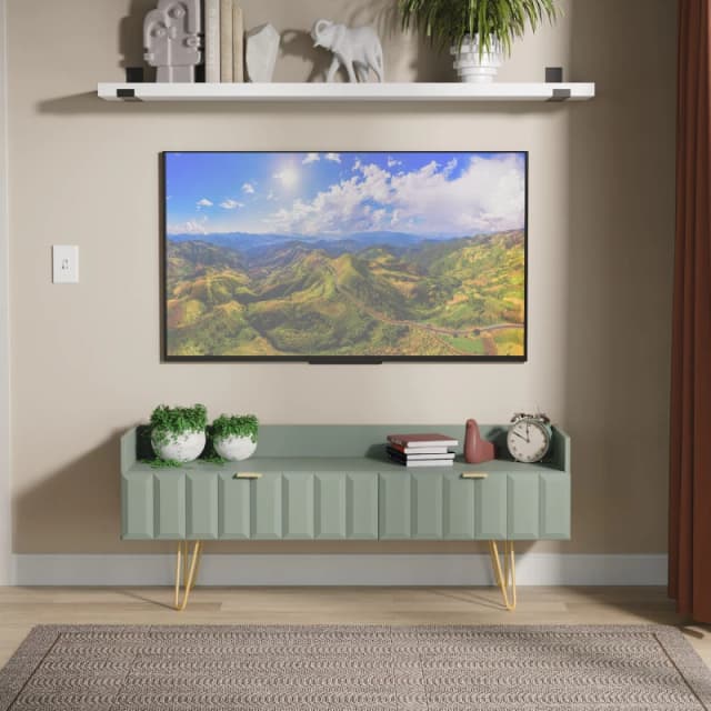 Welcome Furniture Ltd Cube 2 Drawer Coffee TV Unit in Reed Green - Ready Assembled, Green CUF265RGRG