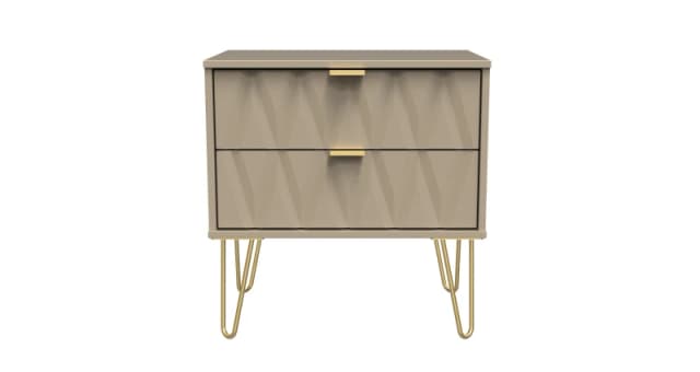 Dallas 2 Drawer Side Table In Mushroom (Ready Assembled)