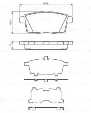 Bosch 0986494376 BP1284 Brake Pad Set Disc Brake Rear Axle