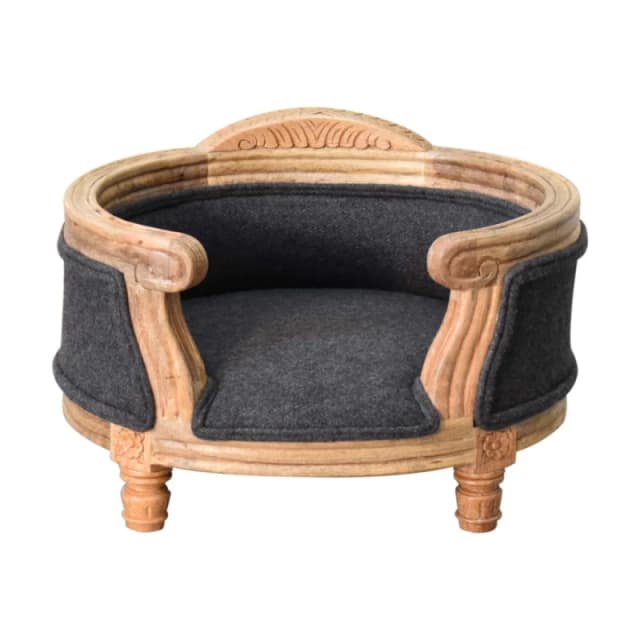 Artisan Furniture Artisan Furniture Solid Wood Carved Battleship Tweed Pet Bed