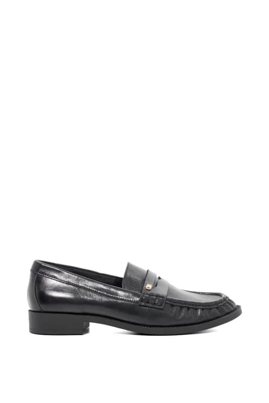 Dune London Womens 'Galex' Leather Loafers in Black Size: 3 Black Female 3