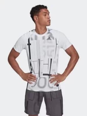 adidas Club Tennis Graphic Tee, Blue Size XL Men