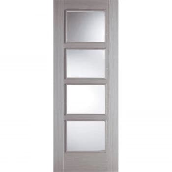 Vancouver Internal Glazed Prefinished Light Grey 4 Lite Fire Door - 838 x 1981mm
