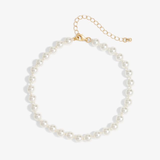 Jon Richard Jon Richard 8mm Pearl Choker Necklace White