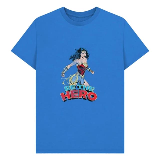 Wonder Woman Mens Be The Hero Baseball T-Shirt in Blue Size: Small Blue Male S