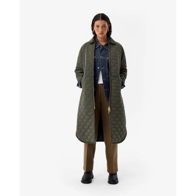 Hunter Womens Fionn Lng Quilted Jacket Quilted Jackets 8 (XS) Green 66049515310