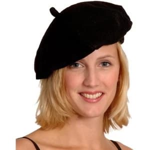 Black French Beret Fancy Dress