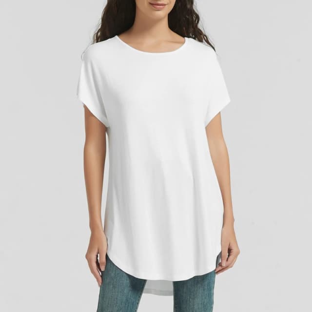 Be You You Longline Viscose Tee - White White 8