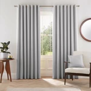 Helena Springfield Eden Silver Eyelet Curtains Silver