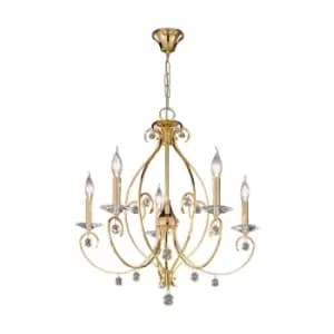 Carat Crystal Multi Arm Chandeliers 5 Light 24 Carat Gold