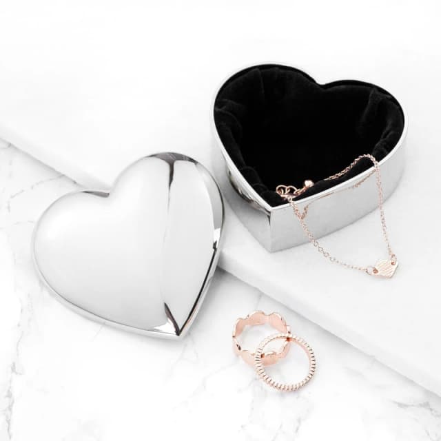 Treat Republic Heart Trinket Box Silver