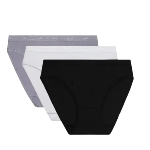 Dim Pack of 3 Ecodim Pockets Knickers Black + White + Grey Women 8/10;12/14;16/18;20/22