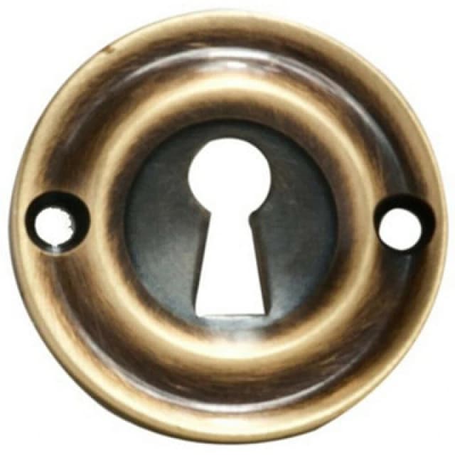 Loops 42mm Standard Keyhole Profile Escutcheon Rounded Ridge Polished Brass Metallics unisex