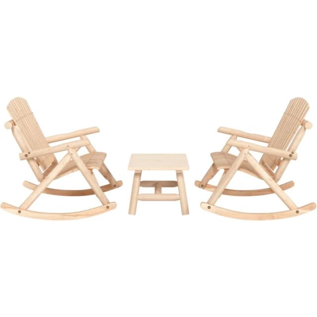 VIDAXL 3 Piece Garden Lounge Set Solid Wood Spruce Vidaxl 3185527