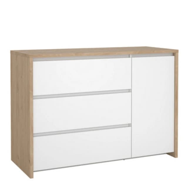 Furniture To Go Next Sideboard With 1 Door And 3 Drawers Jackson Hickory White High Gloss