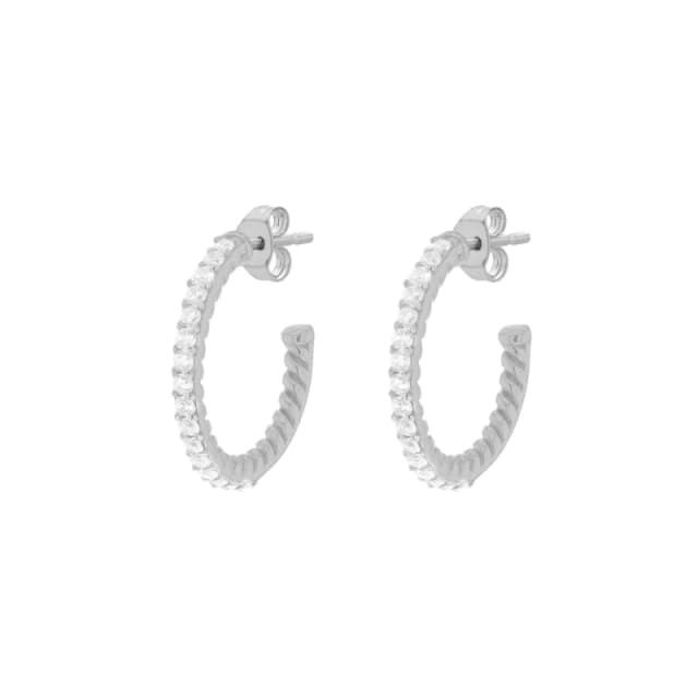 Be You Sterling Silver CZ Half-Hoops Silver female One Size