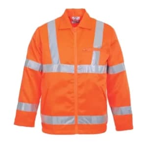 Portwest Class 3 Hi Vis RIS Polycotton Jacket Orange S