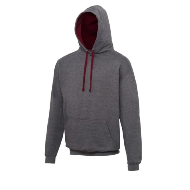 AWDis AWDis Men Varsity Hooded Sweatshirt Hoodie in Charcoal Size: Small Charcoal S Male 5057520073736