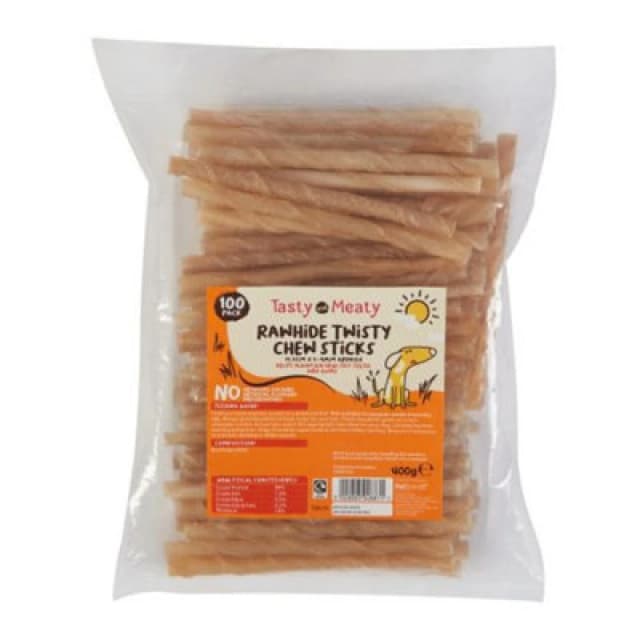 Tasty & Meaty Rawhide Chew Twist 100 Pack