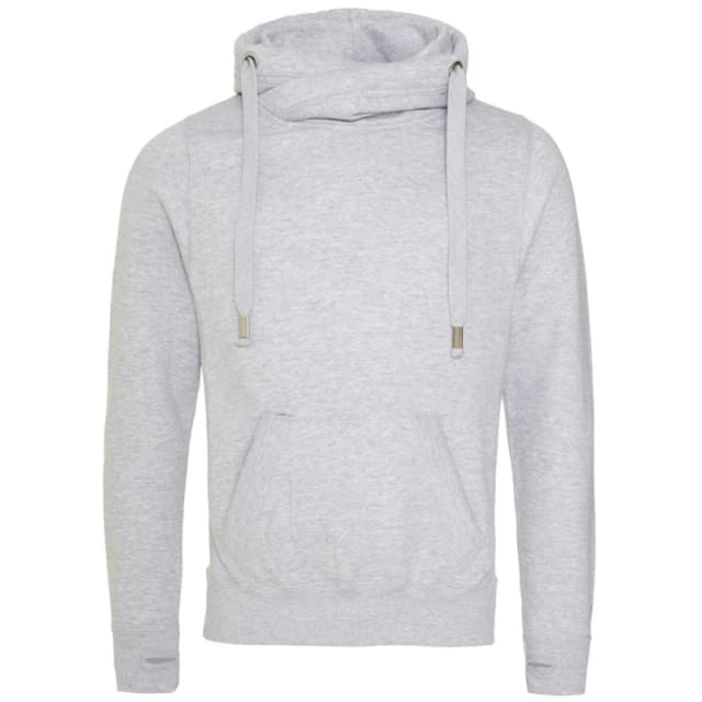 AWDis AWDis Men Cross Neck Hoodie in Grey Size: X-Small Grey XS Male 5059958506640