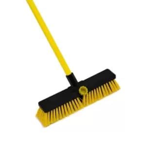 Charles Bentley 14" Garden Bulldozer Yard Broom - Yellow
