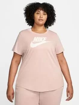 Nike NSW Essential Futura Short Sleeve Tee - Light Pink, Size 18-20=1X, Women