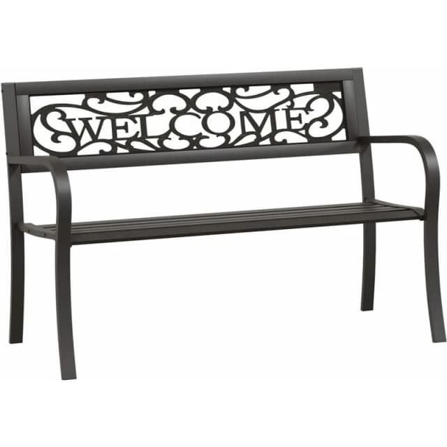 VIDAXL Garden Bench 125cm Steel Black Vidaxl 8720286662106