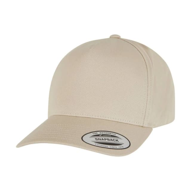 Flexfit by Yupoong Mens 5 Panel Classic Snapback Cap One Size in Beige Beige Male One Size