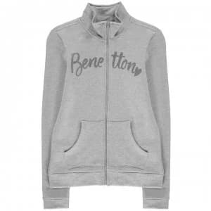 Benetton Glitter Logo Jacket - L Grey Marl 501