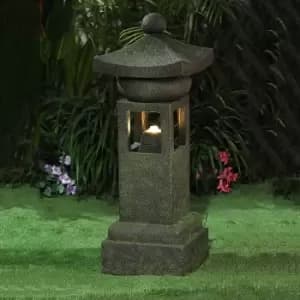 Gudrum Oriental Pagoda LED Garden Water Feature