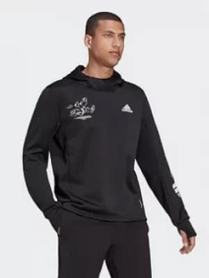 adidas Signature Running Hoodie, Black, Size S, Men