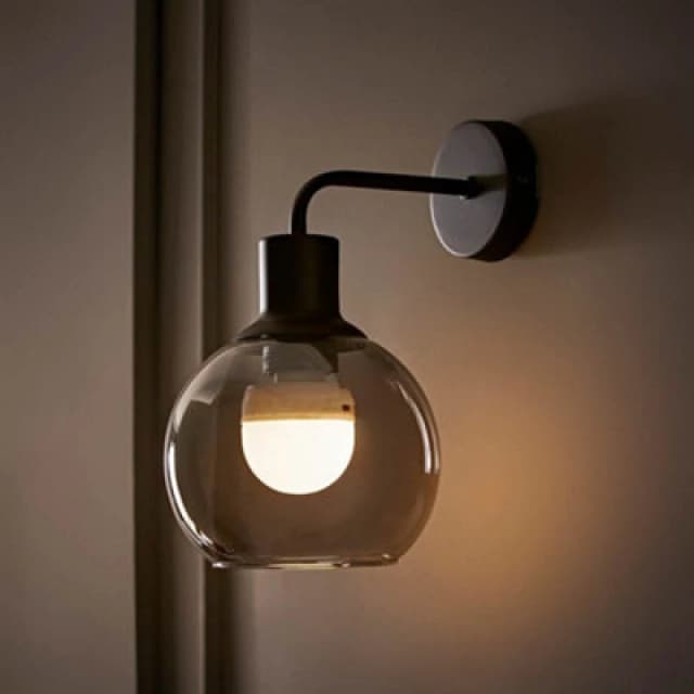 SO'HOME Rechargeable Glass Globe Wall Light Black ONE SIZE