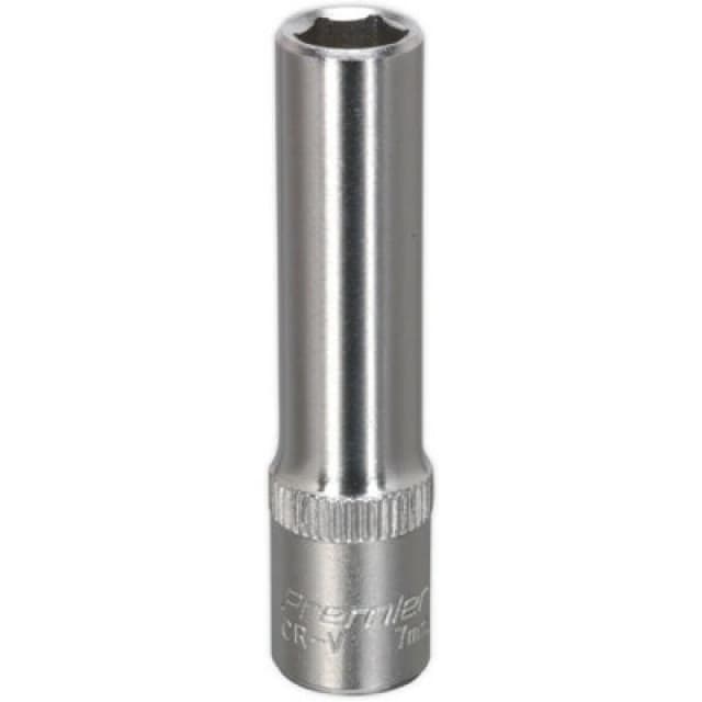 Loops 7mm Forged Steel Deep Drive Socket - 1/4" Square Drive Chrome Vanadium Socket Metallics