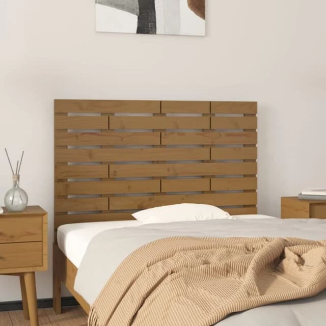 Vidaxl Wall Headboard Honey Brown 96X3X63cm Solid Wood Pine, Brown 824726