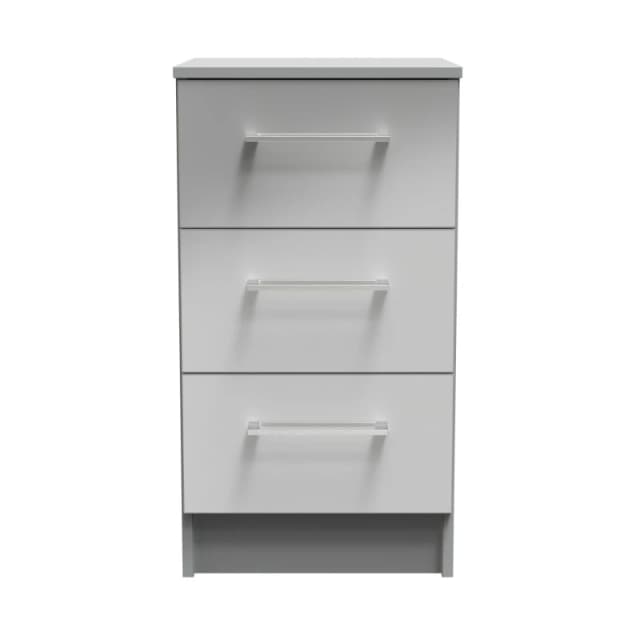 Chester 3 Drawer Bedside Cabinet In Uniform Grey & Dusk Grey (Ready Assembled)