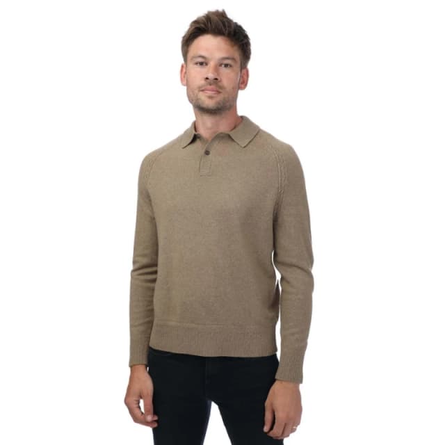 Ted Baker Karolt Cashmere Cable Textured Polo - Brown Brown S