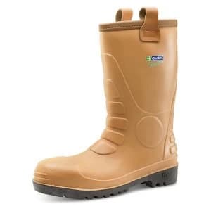Click Traders Euro Rig Boots Steel Toecap PVC Size 10 Tan Ref ER10 Up