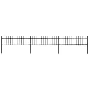 Vidaxl Garden Fence With Spear Top Steel 5.1X0.6 M Black