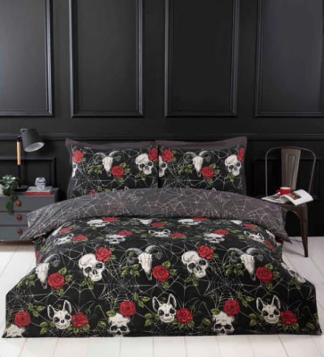 Rapport Home Skulls & Roses Mf Duvet Set King Multi