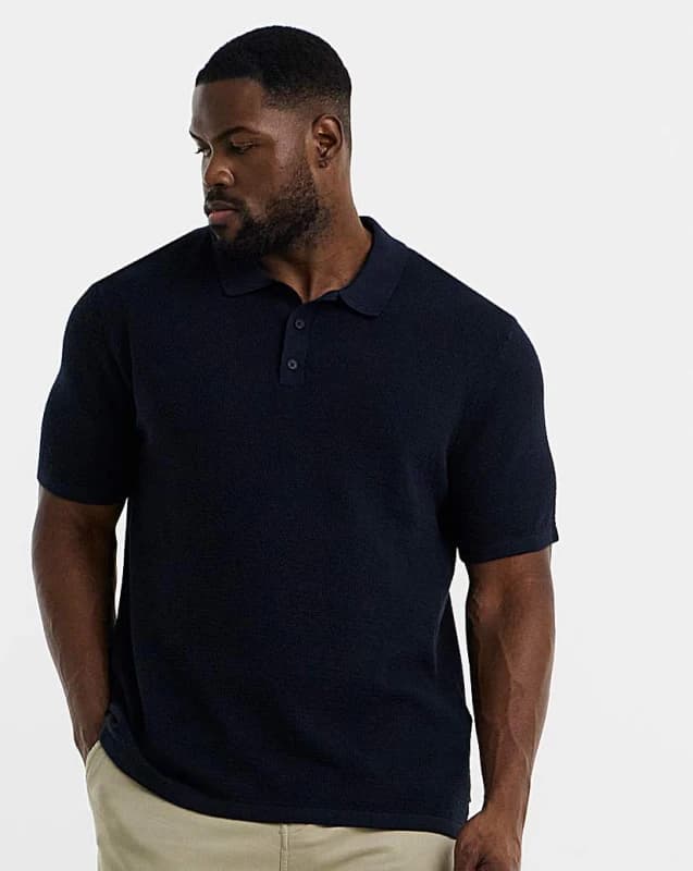jack & jones Jack & Jones George Knitted Polo - Navy Navy - JACK & JONES - Size: 5XL(62) Navy Male 5XL(62) JA41707