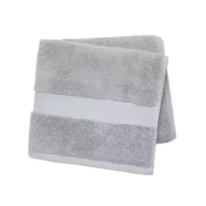 Peacock Blue Hotel Savoy Face Towel, Silver