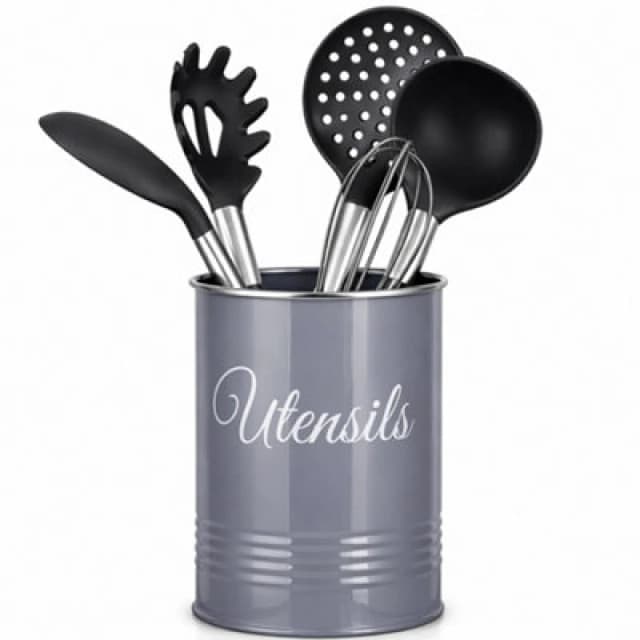 Innoteck Essentials Metal Utensil Crock Holder - Grey.