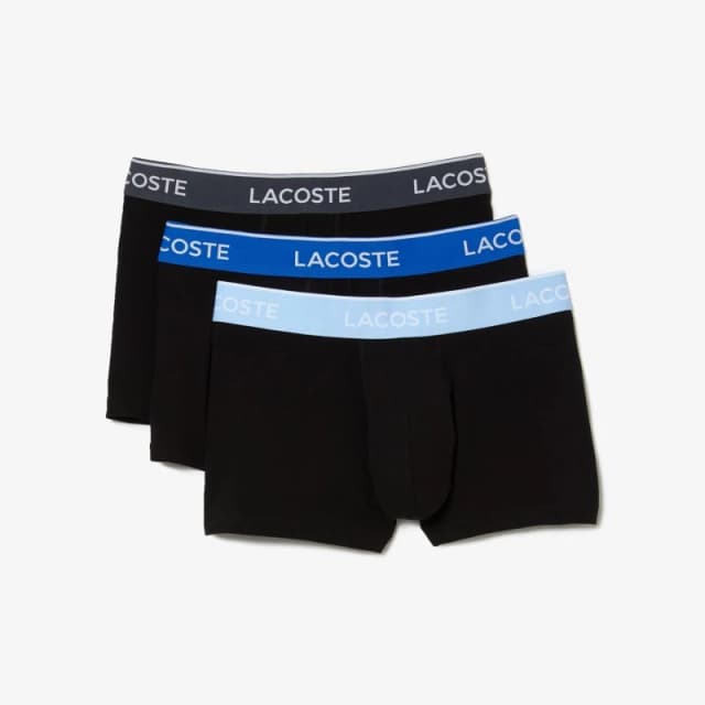 Lacoste 3 Pack Casual Trunks Black (Blue/Light Blue/Grey) S