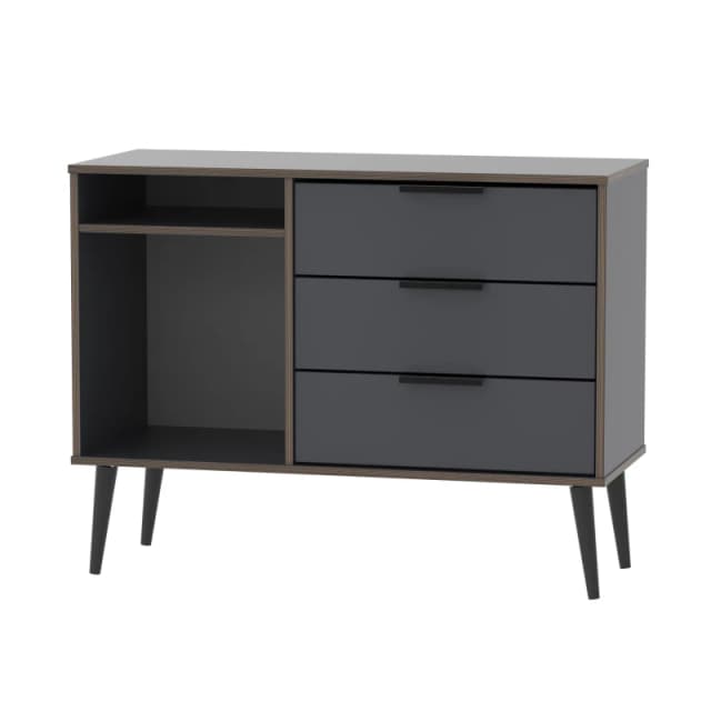 Fuji 3 Drawer TV Unit In Graphite (Ready Assembled)