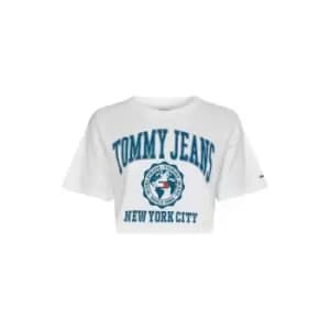 Tommy Jeans Cropped College T-Shirt - White