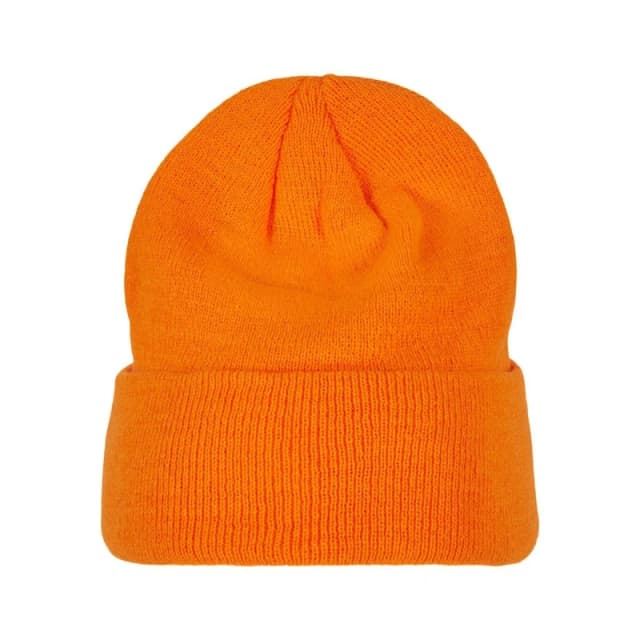 Build Your Brand Mens Heavy knit Beanie in Orange Orange Male One Size